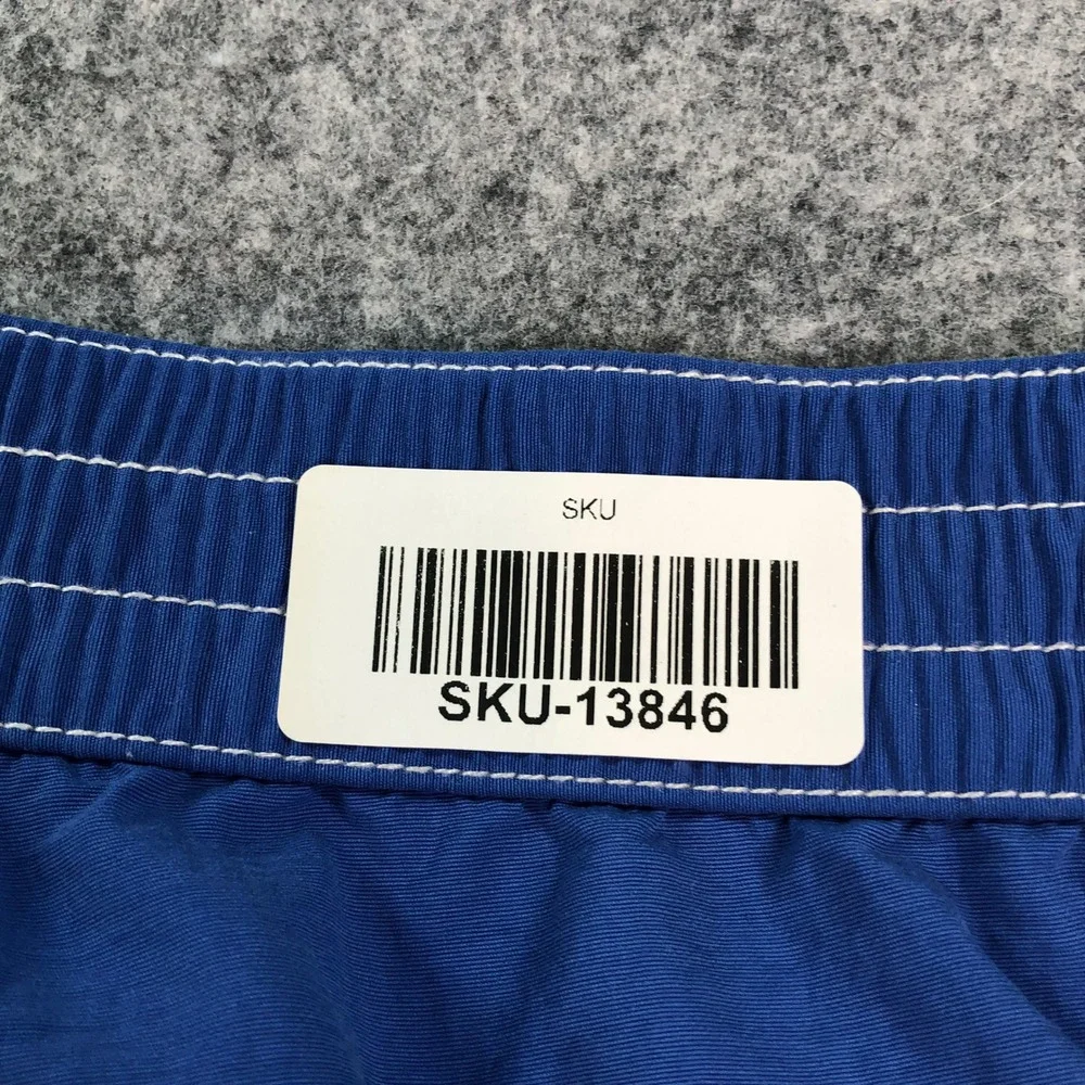 Polo Ralph Lauren Men Swim Trunks L Blue Cargo Pocket Drawstring Contrast Stitch